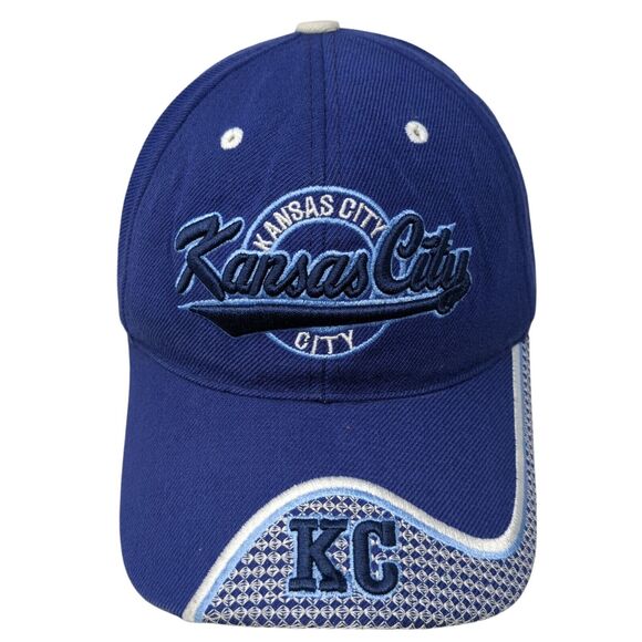 KC Kansas City Strapback Hat Blue One Size Adjustable Embroidered Sam's Cap - Picture 1 of 8